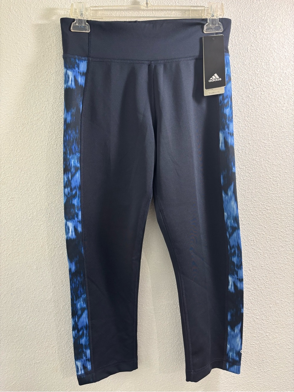 NWT Adidas Climalite Navy Blue Capri Leggings Size Small
